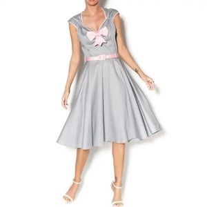 Pinup Couture Heidi Dress Grey/Pink